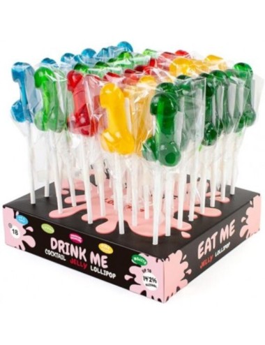 SECRETPLAY - EXPOSITOR SURTIDO PIRULETAS PENE CON ALCOHOL 40 UNIDADES