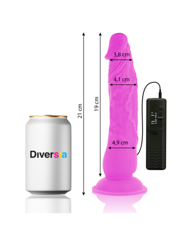 DIVERSIA DILDO FLEXIBLE CON VIBRACION 21 CM - LILA