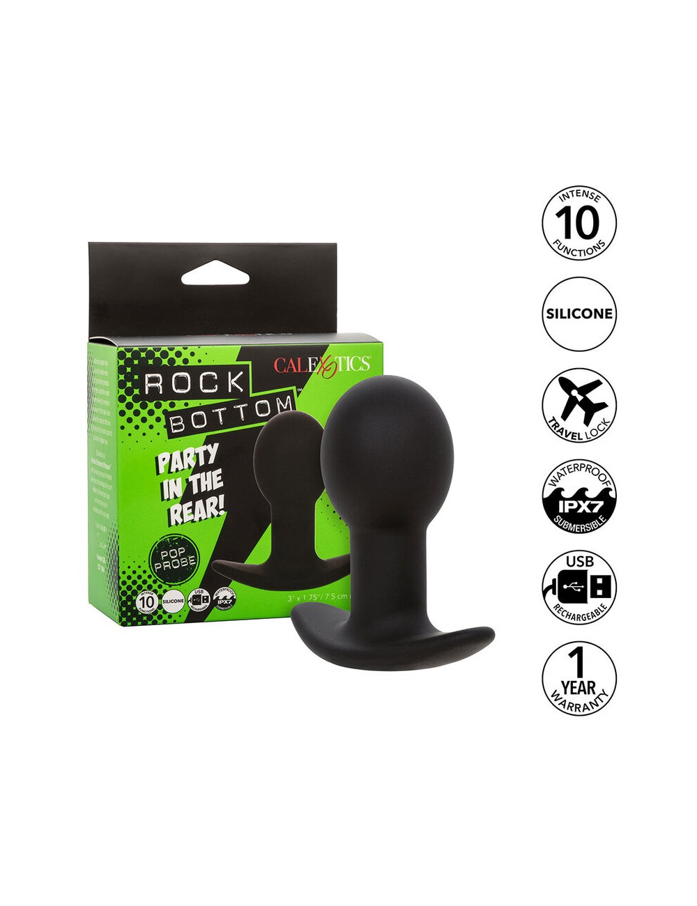 CALEXOTICS - ROCK BOTTOM PLUG ANAL 10 VIBRACIONES SILICONA NEGRO CALEXOTICS - ROCK BOTTOM PLUG ANAL 10 VIBRACIONES SILICONA NEGRO