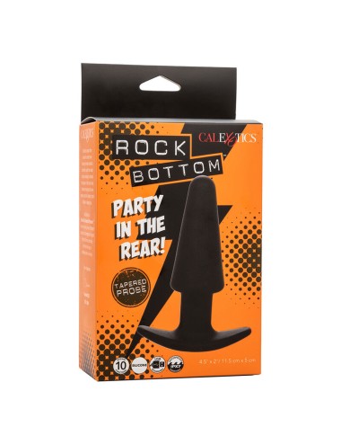 CALEXOTICS - ROCK BOTTOM PLUG ANAL CÓNICO 10 VIBRACIONES SILICONA NEGRO