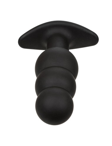 CALEXOTICS - ROCK BOTTOM PLUG ANAL CON CUENTAS 10 VIBRACIONES SILICONA NEGRO