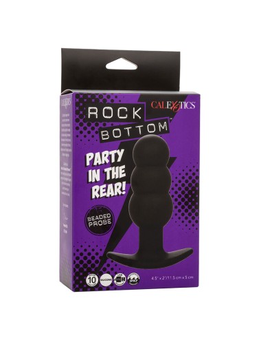CALEXOTICS - ROCK BOTTOM PLUG ANAL CON CUENTAS 10 VIBRACIONES SILICONA NEGRO