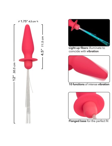CALEXOTICS - SOUTHERN LIGHTS LIGHT UP PLUG ANAL CON LUCES 10 VIBRACIONES SILICONA ROSA