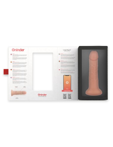 ONINDER - LARGE BOGOTÁ DILDO VIBRADOR 9 VELOCIDADES NATURAL 22 CM -O- 4.5 CM - APP GRATUITA