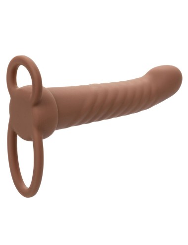 CALEXOTICS - MAXX DOBLE PENETRADOR ACANALADO 10 VIBRACIONES MULATO