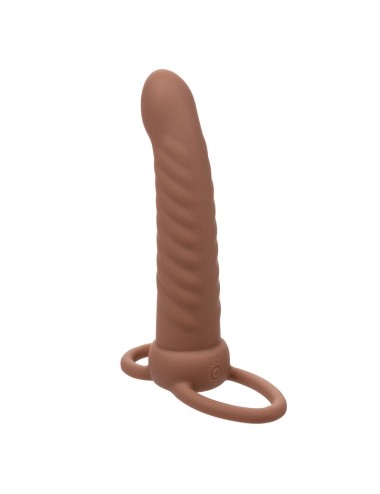 CALEXOTICS - MAXX DOBLE PENETRADOR ACANALADO 10 VIBRACIONES MULATO