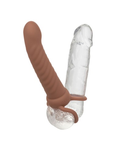 CALEXOTICS - MAXX DOBLE PENETRADOR ACANALADO 10 VIBRACIONES MULATO