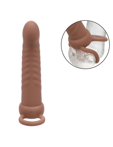 CALEXOTICS - MAXX DOBLE PENETRADOR ACANALADO 10 VIBRACIONES MULATO