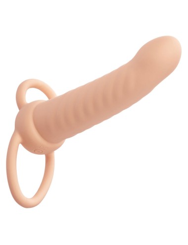 CALEXOTICS - MAXX DOBLE PENETRADOR ACANALADO 10 VIBRACIONES NATURAL