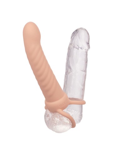 CALEXOTICS - MAXX DOBLE PENETRADOR ACANALADO 10 VIBRACIONES NATURAL