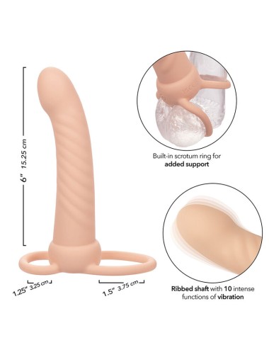 CALEXOTICS - MAXX DOBLE PENETRADOR ACANALADO 10 VIBRACIONES NATURAL