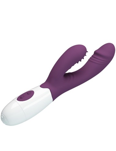 PRETTY LOVE - BUTTERFLY KISS VIBRADOR RABBIT & ESTIMULADOR PUNTO G MORADO