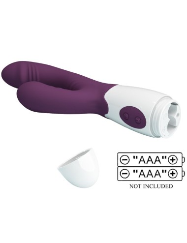 PRETTY LOVE - BUTTERFLY KISS VIBRADOR RABBIT & ESTIMULADOR PUNTO G MORADO