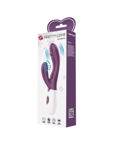 PRETTY LOVE - BUTTERFLY KISS VIBRADOR RABBIT & ESTIMULADOR PUNTO G MORADO