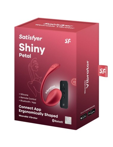 SATISFYER - SHINY PETAL ESTIMULADOR PUNTO G CONTROL REMOTO ROJO APP GRATUITA