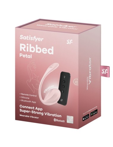 SATISFYER - RIBBED PETAL ESTIMULADOR PUNTO G CONTROL REMOTO ROSA APP GRATUITA