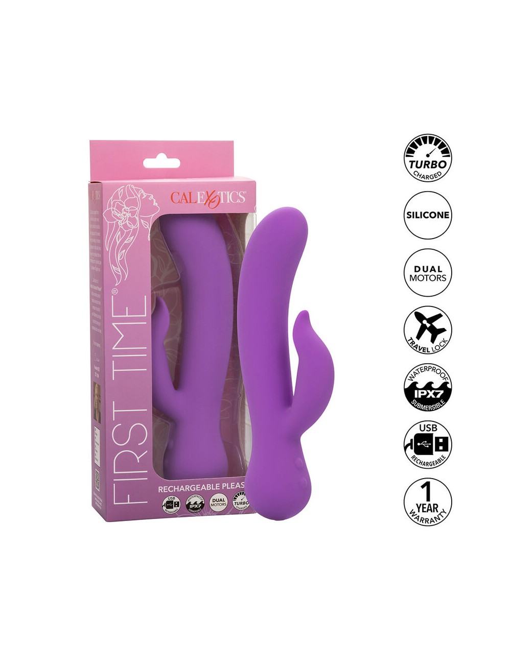 CALEXOTICS - FIRST TIME VIBRADOR COMPLACIENTE RECARGABLE MORADO CALEXOTICS - FIRST TIME VIBRADOR COMPLACIENTE RECARGABLE MORADO