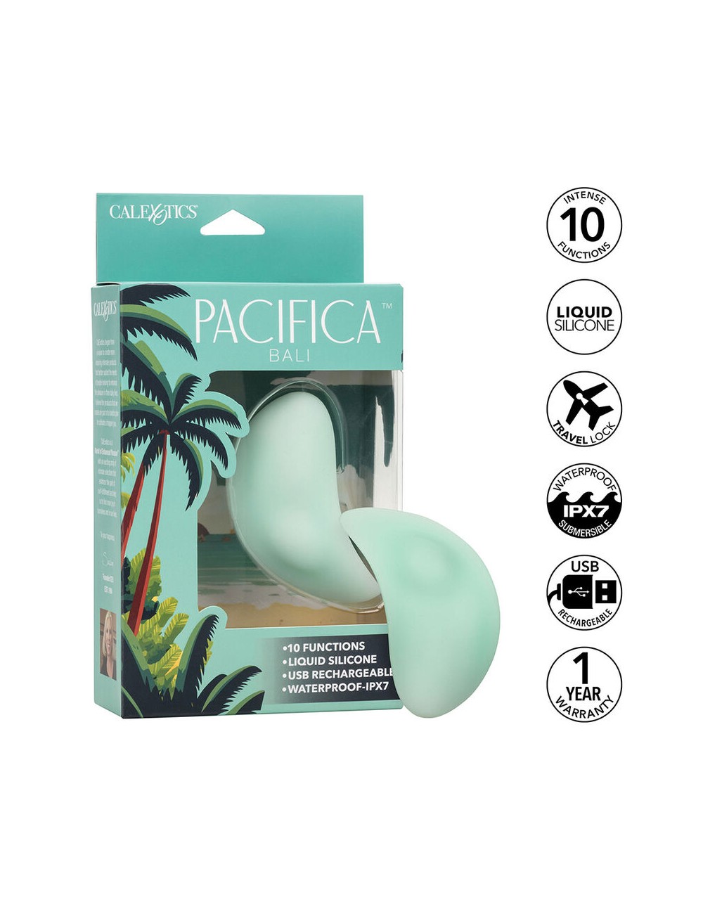 CALEXOTICS - PACIFICA BALI ESTIMULADOR 10 FUNCIONES AQUA