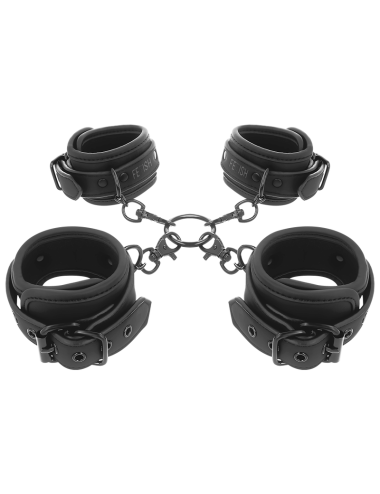 FETISH SUBMISSIVE - SET ESPOSAS MANOS Y TOBILLOS CON FORRO DE NOPRENO