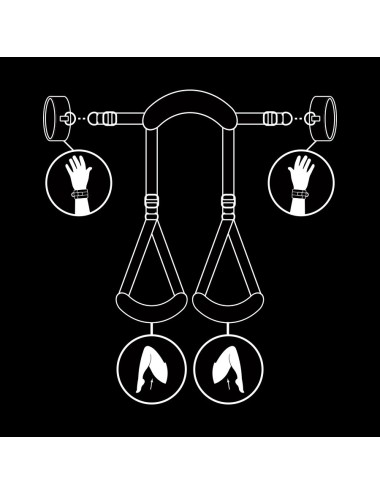 FETISH SUBMISSIVE - POSICIÓN PIERNAS ABIERTAS CON ESPOSAS CON FORRO DE NOPRENO