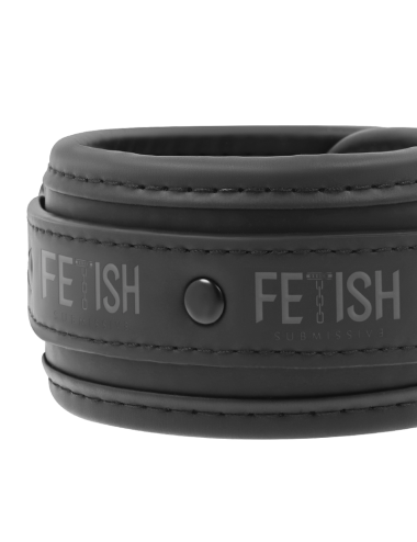 FETISH SUBMISSIVE - COLLAR Y ESPOSAS CUERO VEGANO CON FORRO DE NOPRENO
