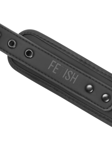 FETISH SUBMISSIVE - COLLAR Y ESPOSAS CUERO VEGANO CON FORRO DE NOPRENO