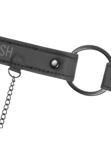 FETISH SUBMISSIVE - ANILLA MORDAZA CON PINZAS PARA PEZONES