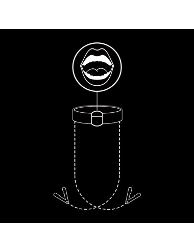 FETISH SUBMISSIVE - ANILLA MORDAZA CON PINZAS PARA PEZONES