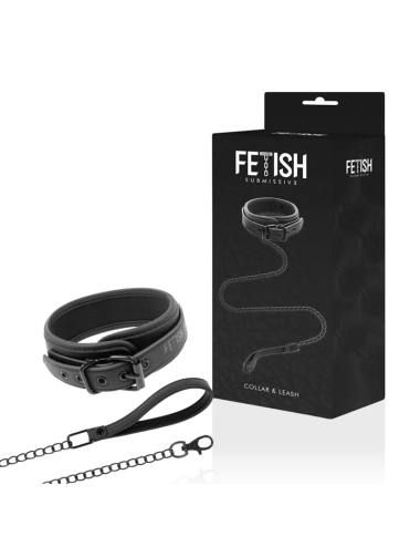 FETISH SUBMISSIVE - COLLAR CON CADENA CON FORRO DE NOPRENO