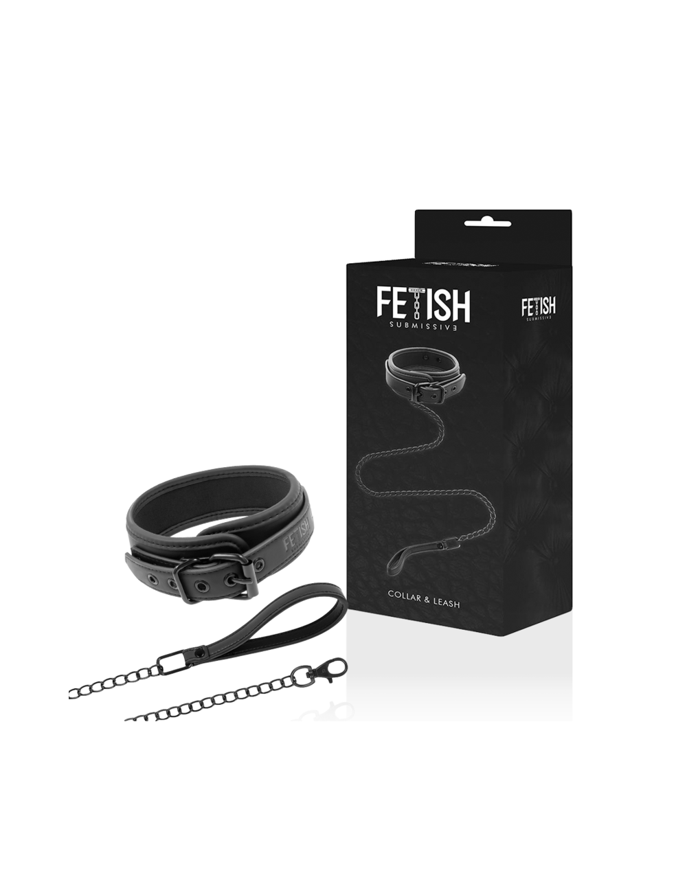 FETISH SUBMISSIVE - COLLAR CON CADENA CON FORRO DE NOPRENO