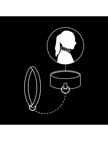 FETISH SUBMISSIVE - COLLAR CON CADENA CON FORRO DE NOPRENO