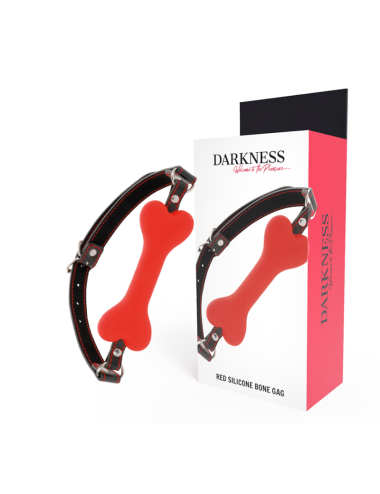 DARKNESS - MORDAZA SILICONA  HUESO ROJO