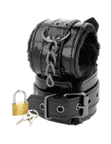 DARKNESS - ESPOSAS CUERO AJUSTABLES TOBILLOS NEGRO CON CANDADO