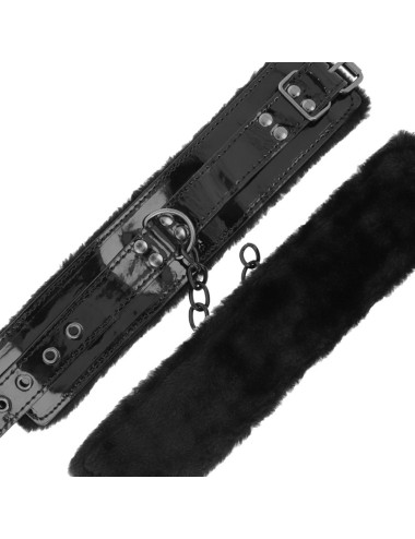 DARKNESS - ESPOSAS CUERO AJUSTABLES TOBILLOS NEGRO CON CANDADO