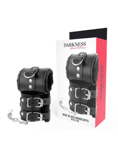 DARKNESS - ESPOSAS CUERO CON FORRO AJUSTABLES NEGRO