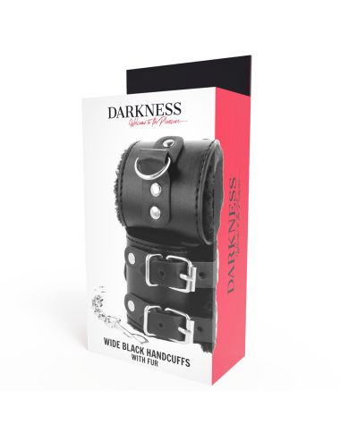 DARKNESS - ESPOSAS CUERO CON FORRO AJUSTABLES NEGRO