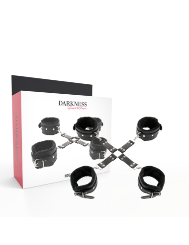 DARKNESS - ESPOSAS DE CUERO PARA PIES Y MANOS NEGRO