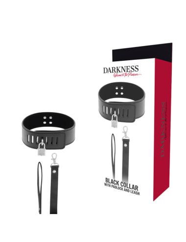 DARKNESS - COLLAR BDSM CON CANDADO NEGRO