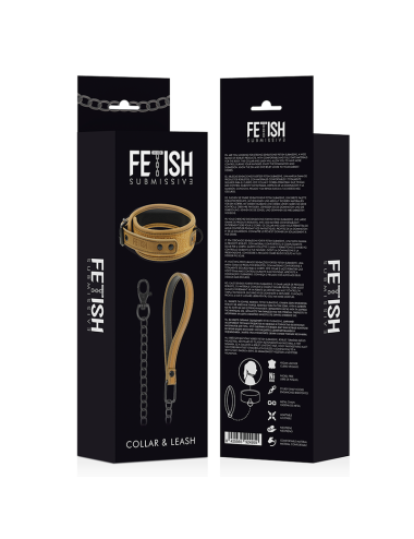 FETISH SUBMISSIVE ORIGEN - COLLAR CON CADENA CON FORRO DE NEOPRENO
