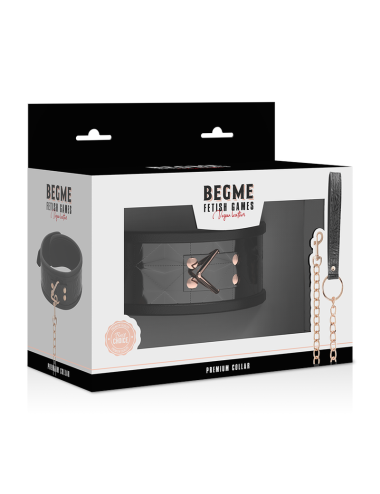 BEGME - BLACK EDITION COLLAR CUERO VEGANO CON FORRO DE NEOPRENO