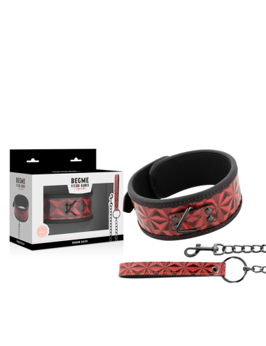 BEGME - RED EDITION COLLAR CUERO VEGANO CON FORRO DE NEOPRENO