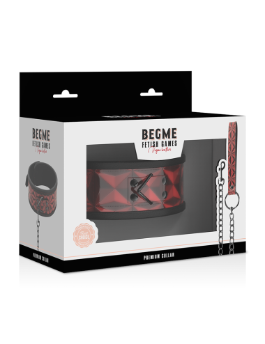 BEGME - RED EDITION COLLAR CUERO VEGANO CON FORRO DE NEOPRENO