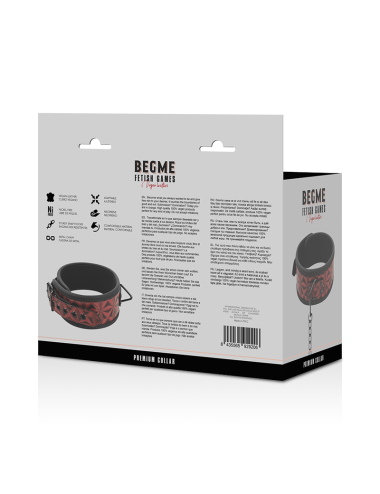 BEGME - RED EDITION COLLAR CUERO VEGANO CON FORRO DE NEOPRENO