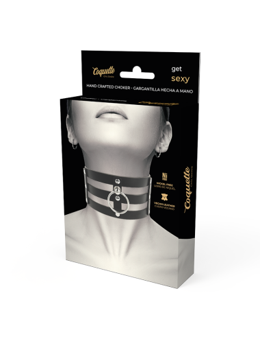 COQUETTE CHIC DESIRE - CHOKER CUERO VEGANO ESTILO FETISH