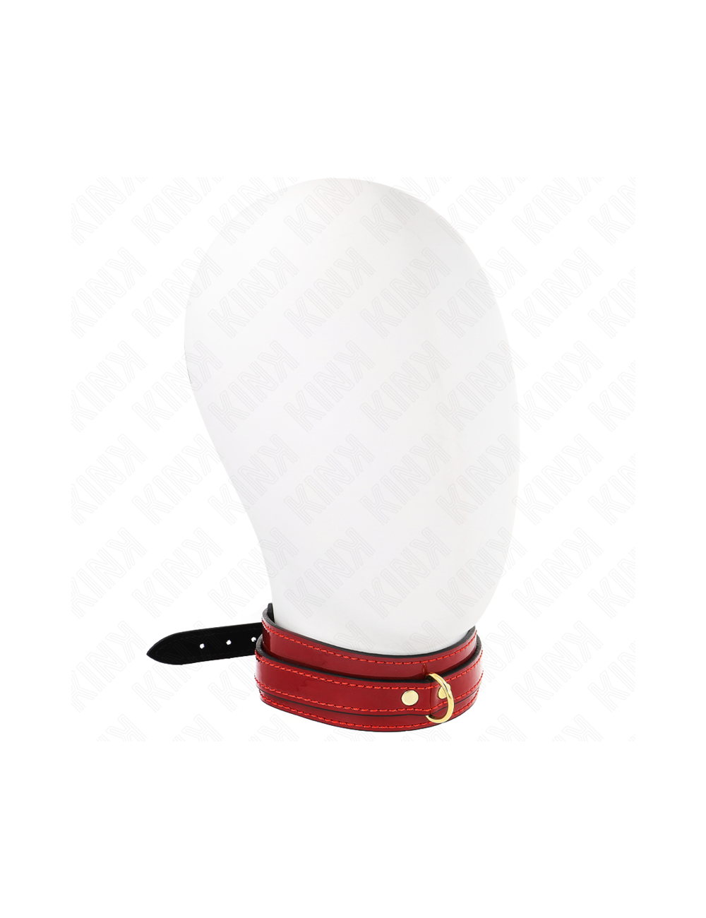 KINK - COLLAR AJUSTABLE ROJO VINO DETALLES DORADOS 29-42.5 CM X 4 CM
