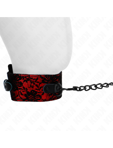 KINK - COLLAR CON CORREA 105 CM DE ENCAJE CON CINTURÓN DE CUERO REAL 44 X 5.5 CM