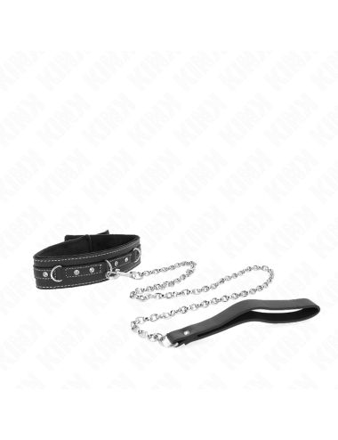 KINK - COLLAR CON CORREA 105 CM DE PIEL DE PVC REMACHE DE DIAMANTES DE IMITACIÓN 41.5 X 4 CM