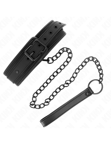 KINK - COLLAR CON CORREA 78 CM BONDAGE DE NEOPRENO MODELO 1 AJUSTABLE 37.5 X 49.5 CM