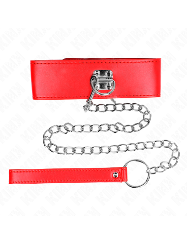 KINK - COLLAR CON CORREA 65 CM ANCHO ROJO AJUSTABLE 33.5-41 CM X 5 CM