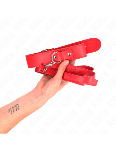 KINK - COLLAR CON CORREA 116 CM FINO ROJO AJUSTABLE 32-50 CM X 8 CM
